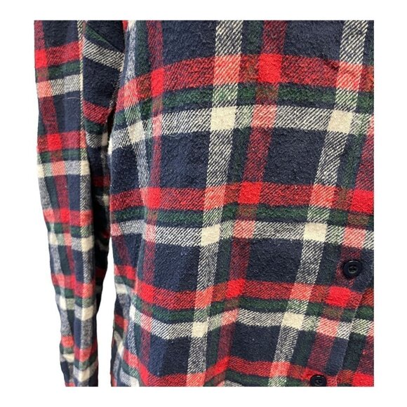 Noble U Los Angeles Flannel Shirt Blouse Red Blue Misses Size Medium - Picture 3 of 5